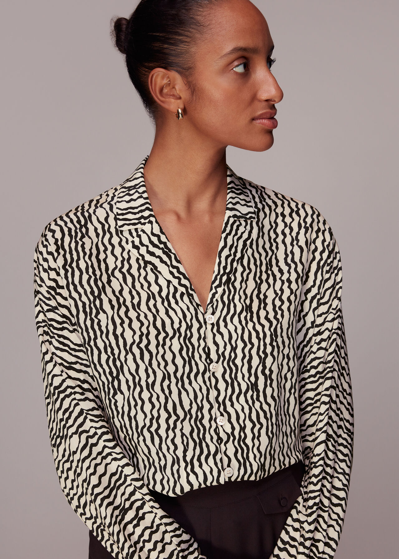 Wiggle Print Silk Shirt
